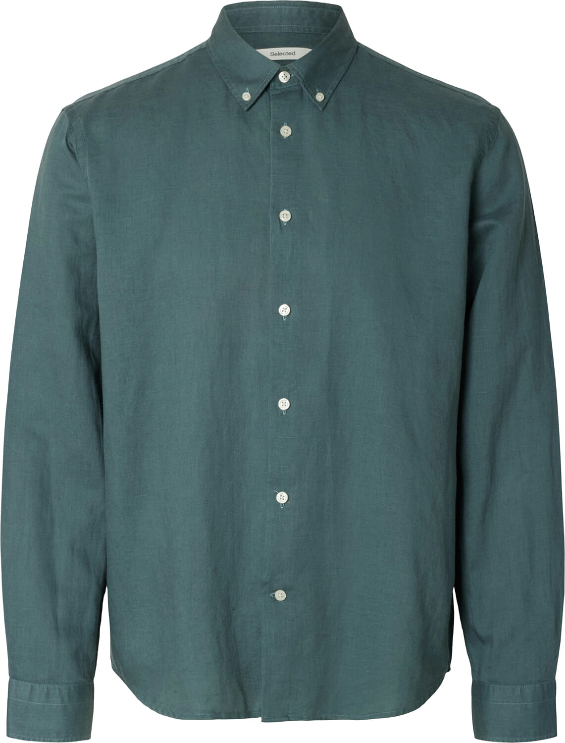 Selected Homme Overhemd Clay Linnen Blend Groen