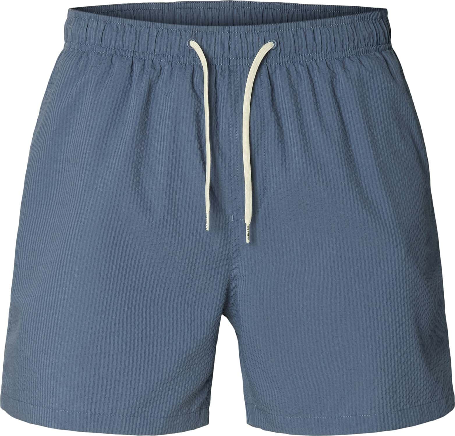 Selected Homme Zwemshort Cooper-Seersucker Blauw