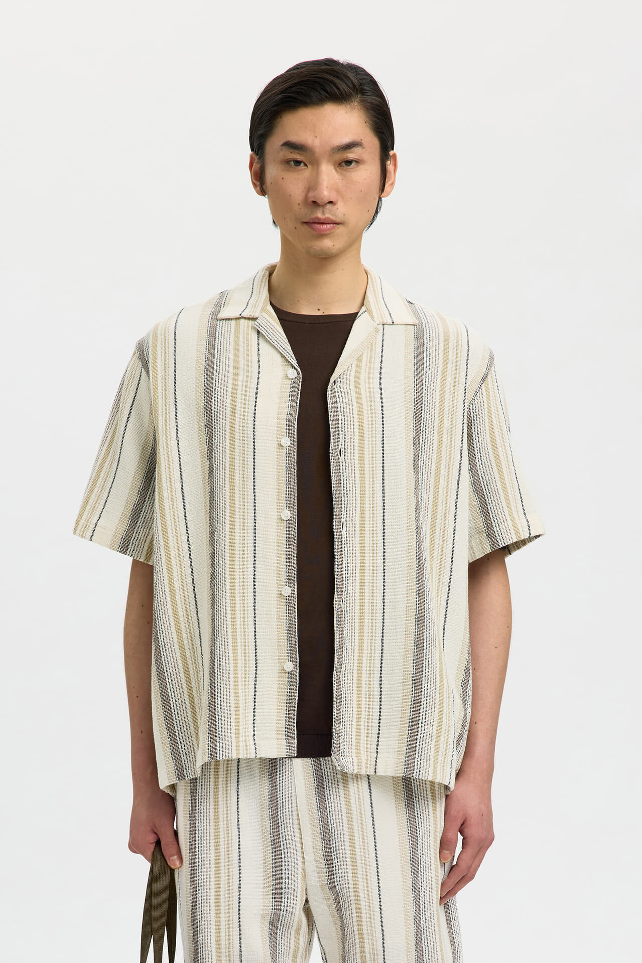 Selected Homme Overhemd SLHRLXCAL SS  Beige