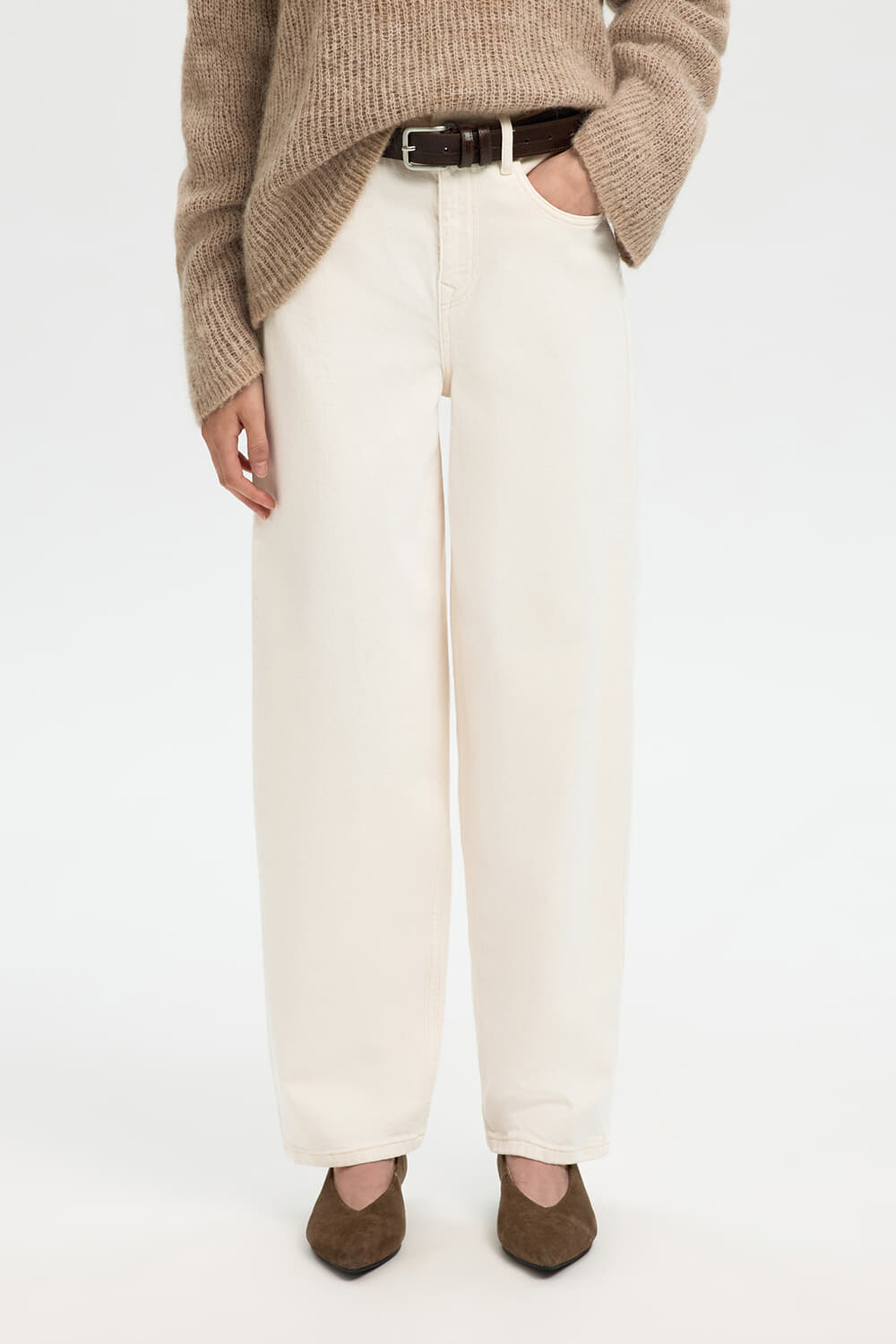 Selected Femme Jeans Barrel Ebba Off White