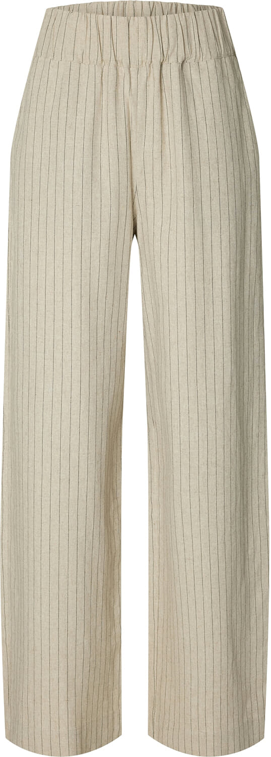 Selected Femme Pantalon Mariam Wide Linnen Blend Beige