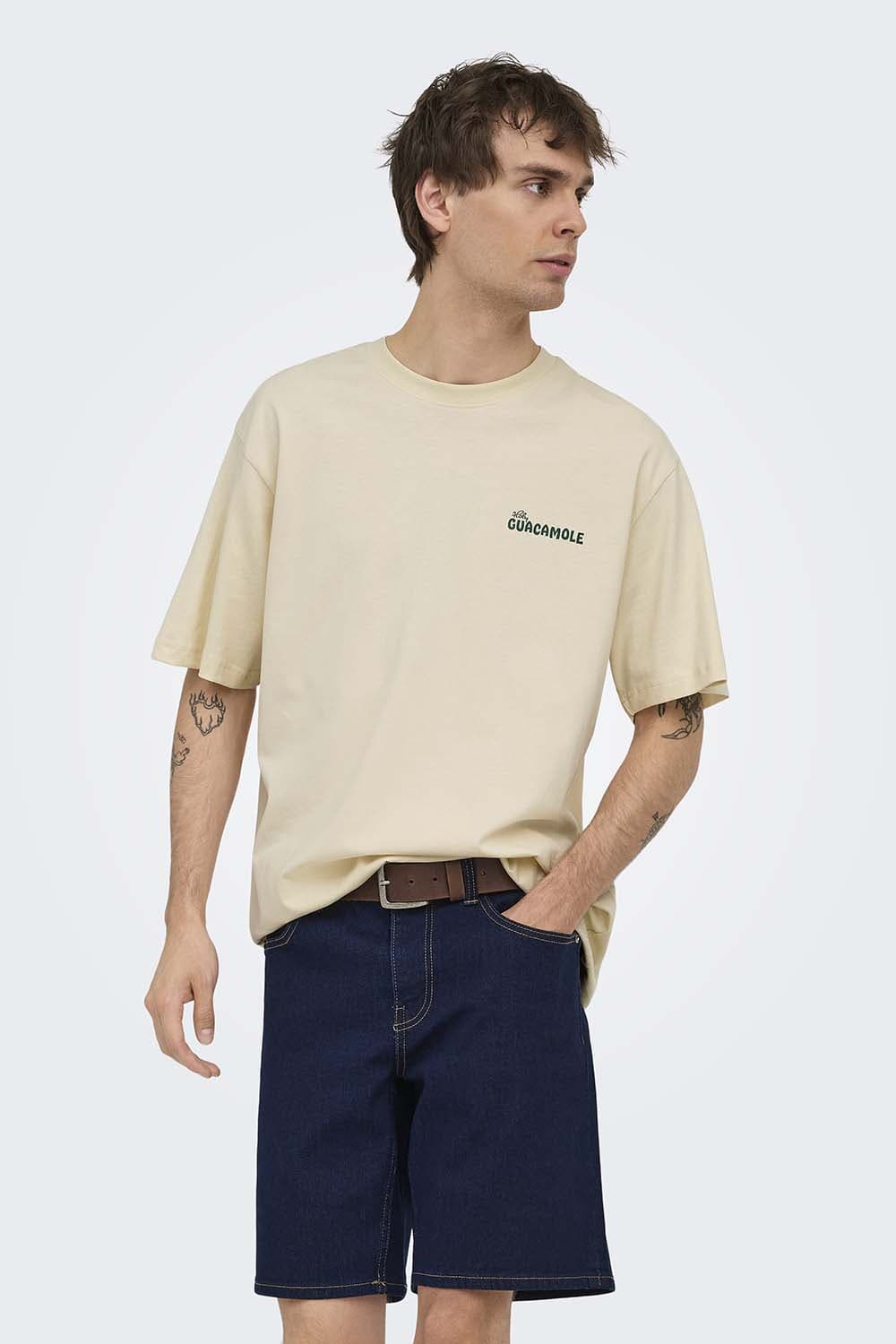 Only & Sons T-shirt Chef Lilfe RLX Wit