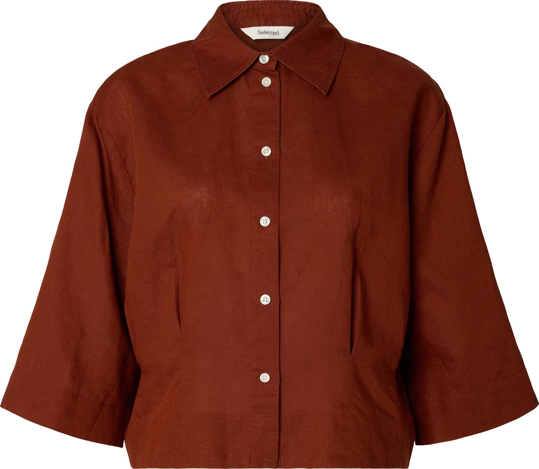 Selected Femme Blouse Cleo Regular Cognac