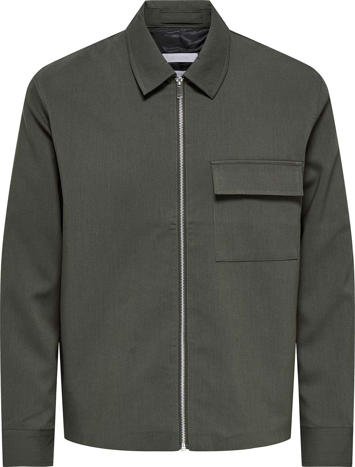 Only & Sons Overshirt Will Zip Groen