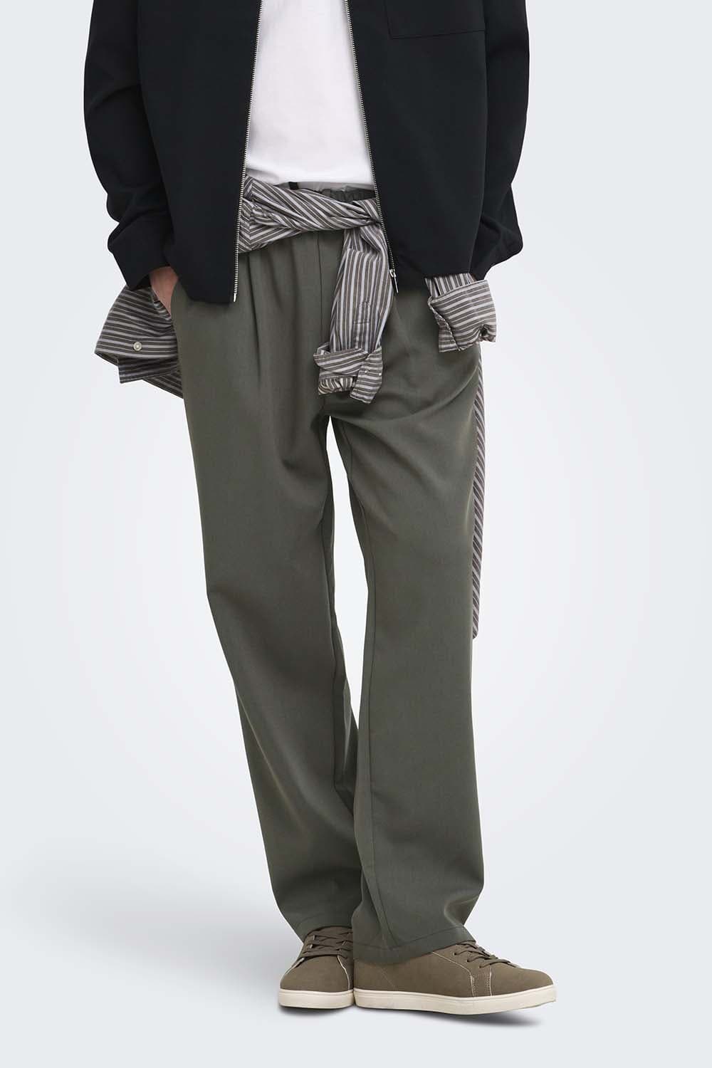 Only & Sons Broek Will String Loose Fit Groen