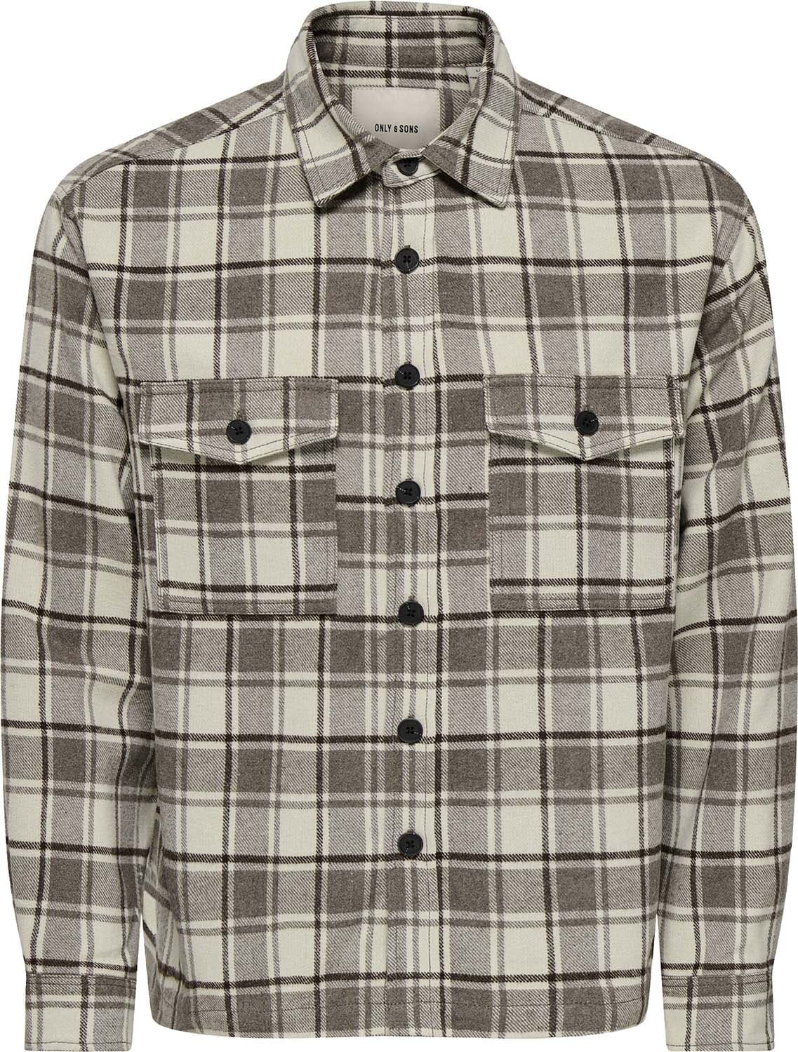 Only & Sons Overshirt Eske Ruit Bruin