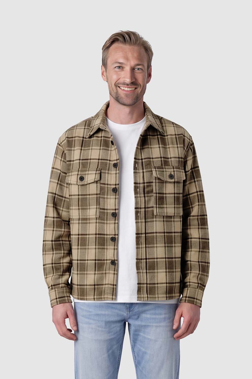 Only & Sons Overshirt Eske Ruit  Bruin
