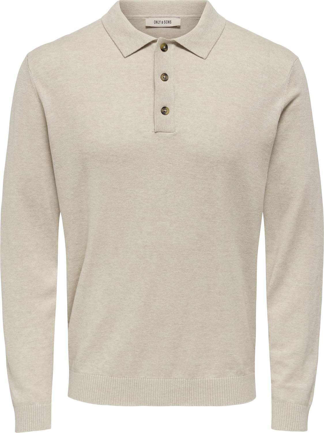 Only & Sons Gebreide Polo Trui Loui Beige