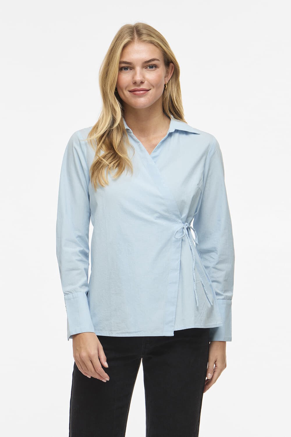 Vila Blouse Lumi Wrap V-neck Blauw