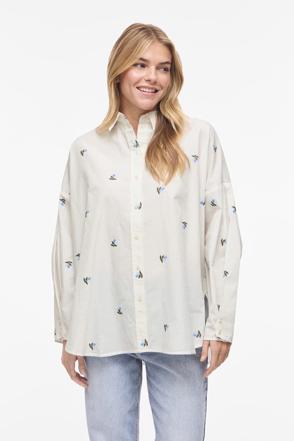 Vila Blouse Aila Embroidery Off White