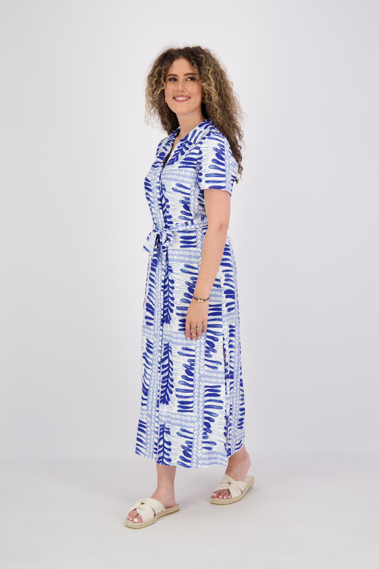 Object Jurk Shelly Midi Blauw