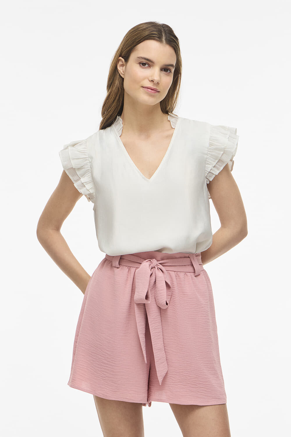 Vila Top Anu V-hals Wit