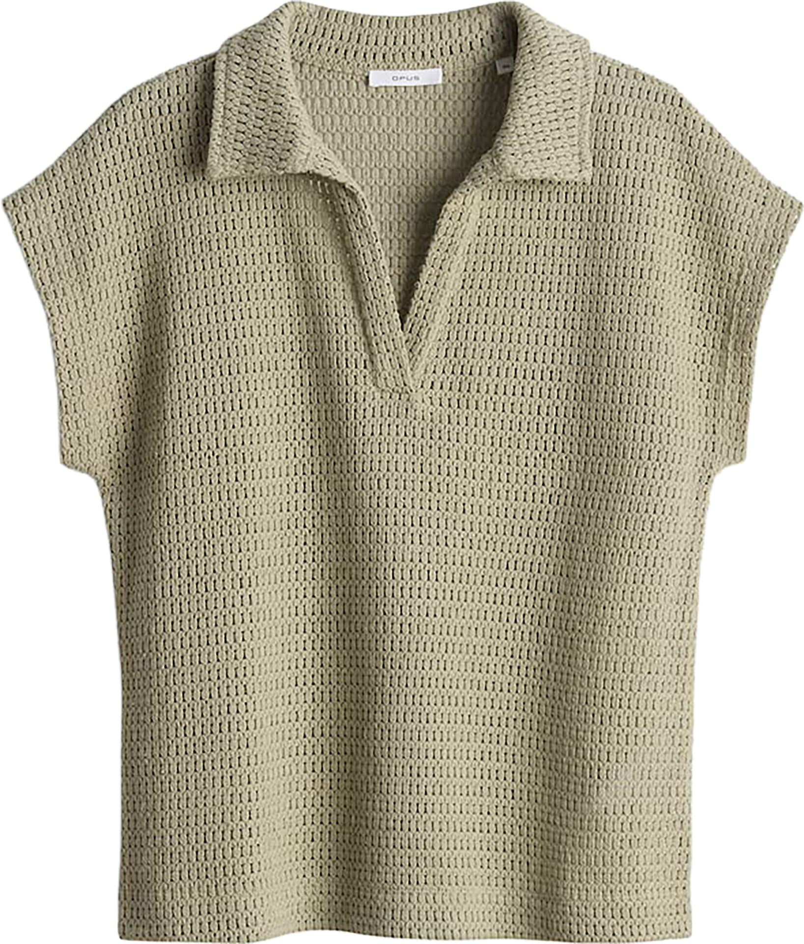 Opus Poloshirt Somona in gehaakte look Regular fit Army