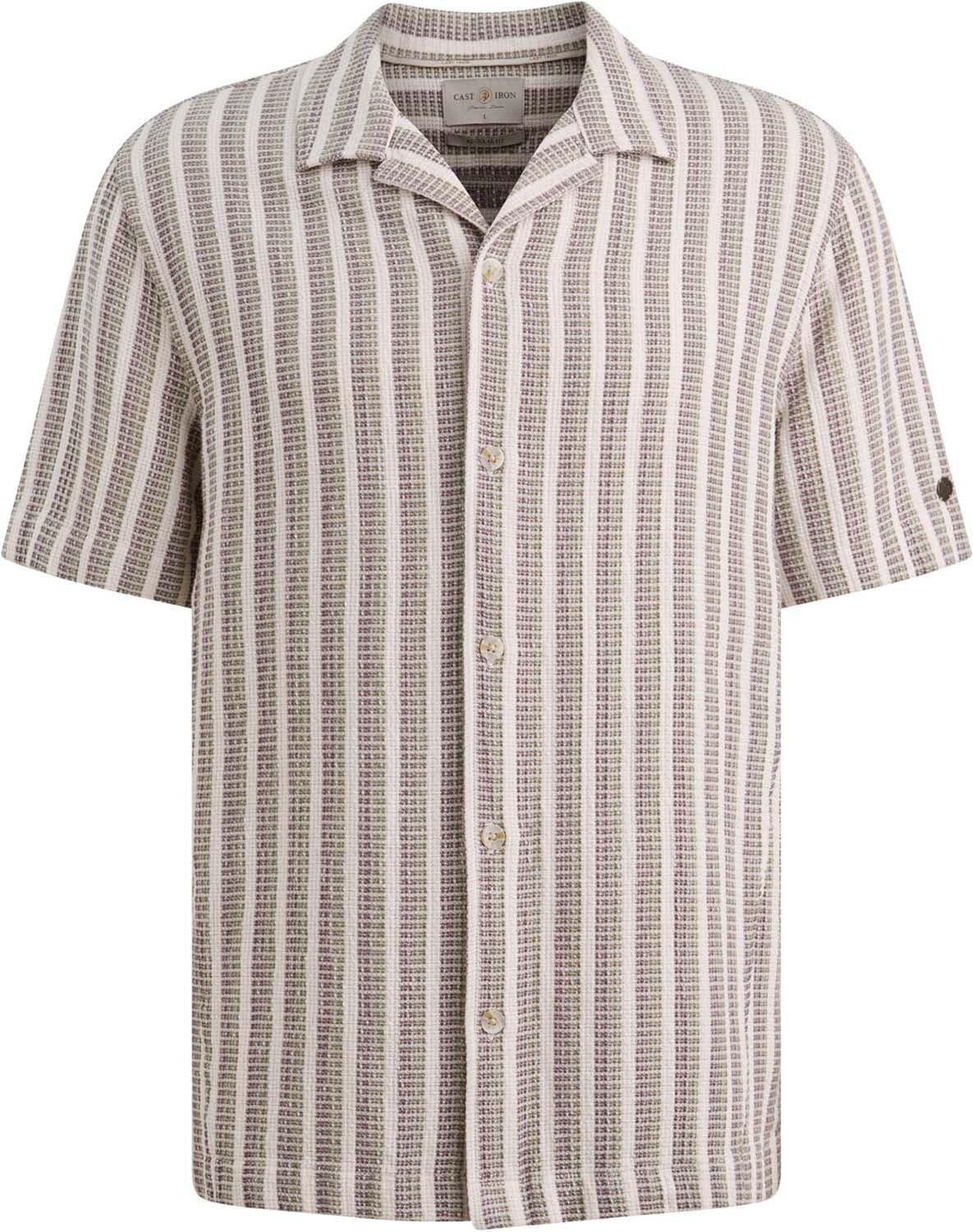 Cast Iron Overhemd Stripe new mesh Grijs