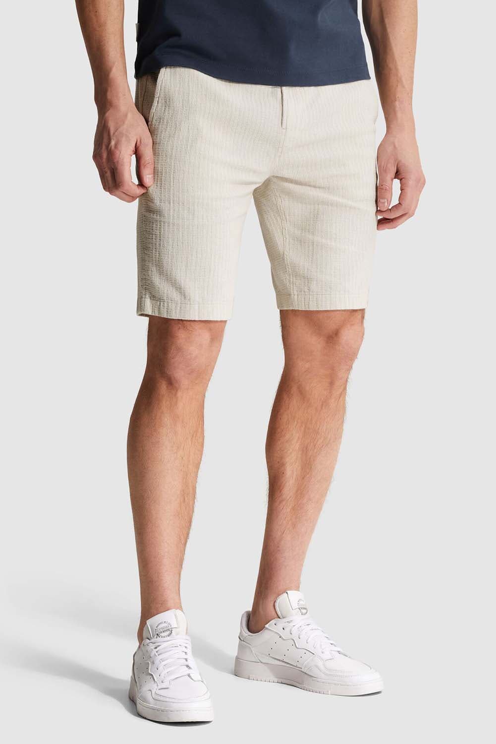 Cast Iron Short Chino Structure Grijs