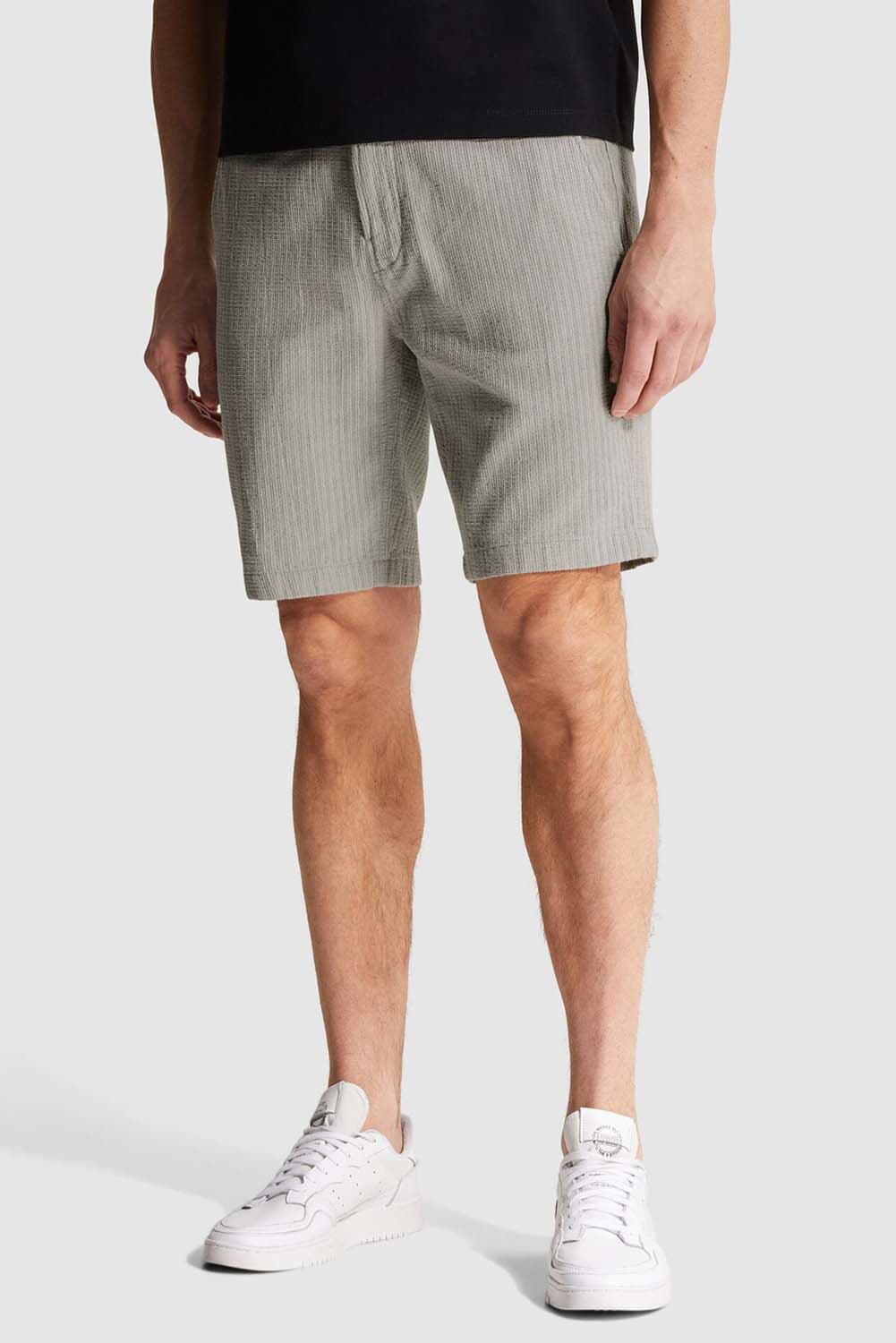 Cast Iron Short Chino Structure Grijs