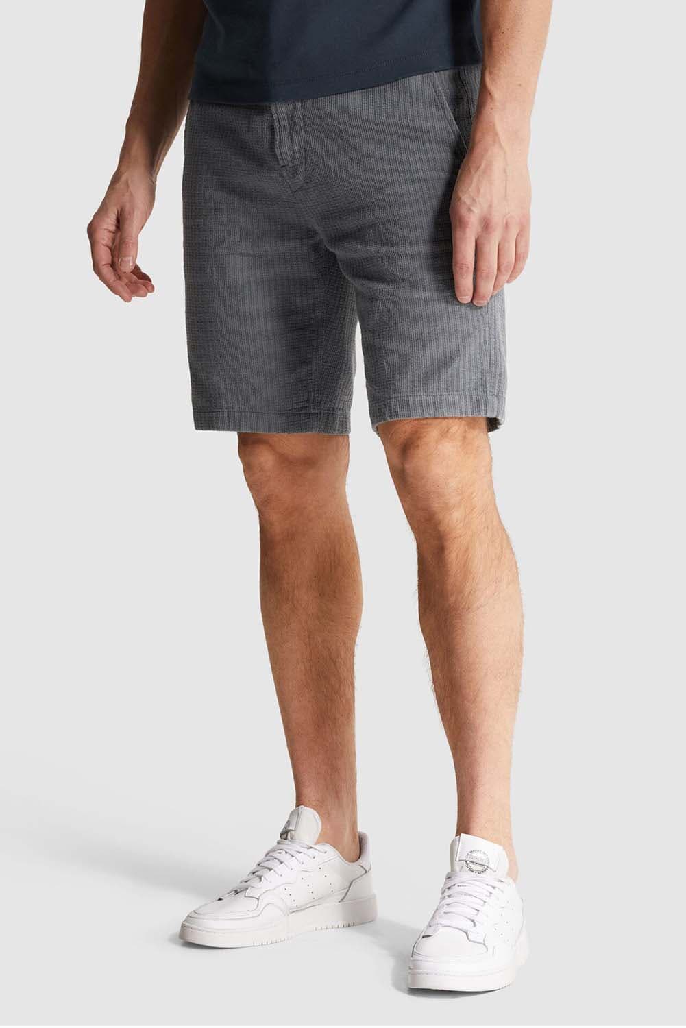 Cast Iron Short Chino Structure Grijs
