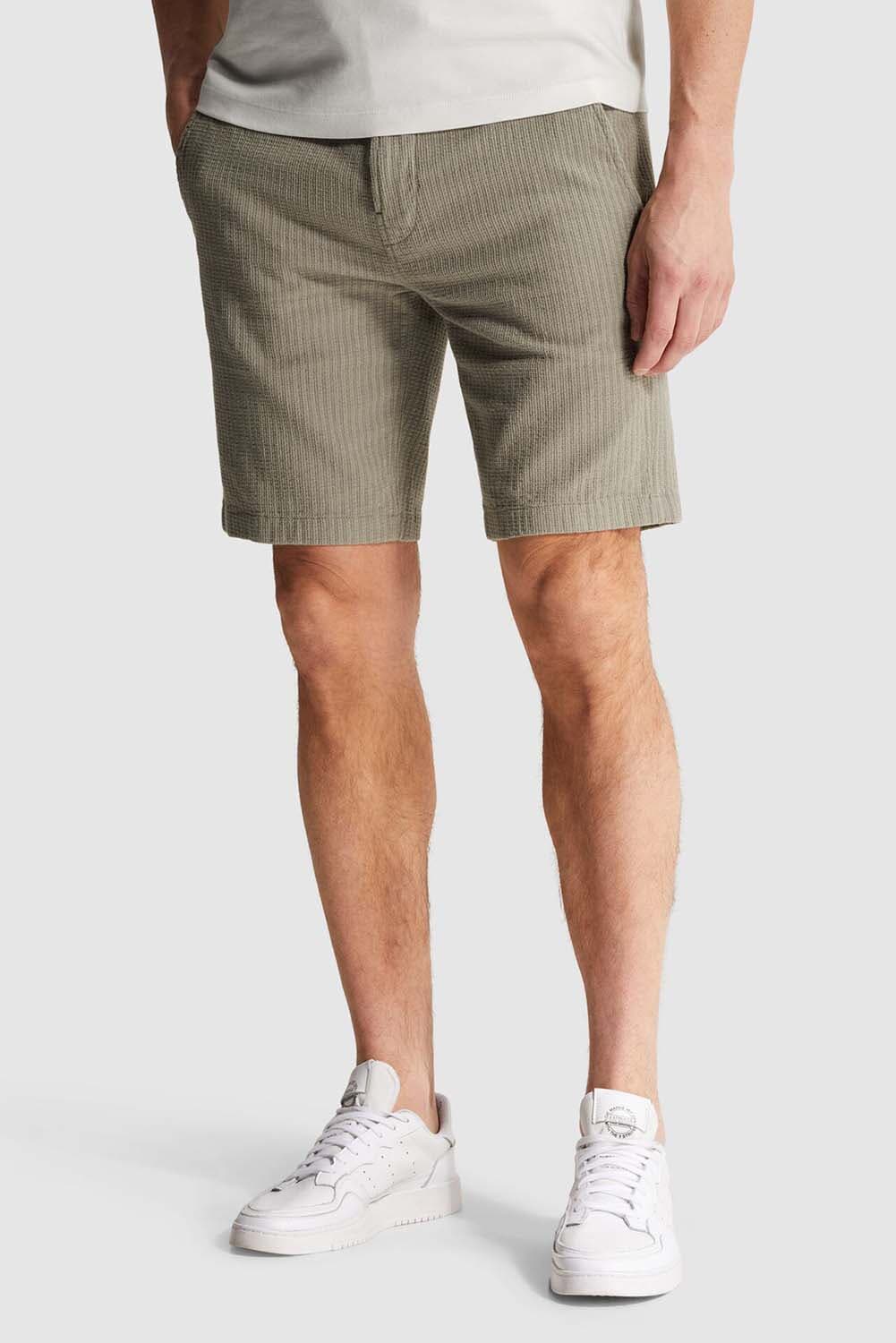 Cast Iron Short Chino Structure Groen