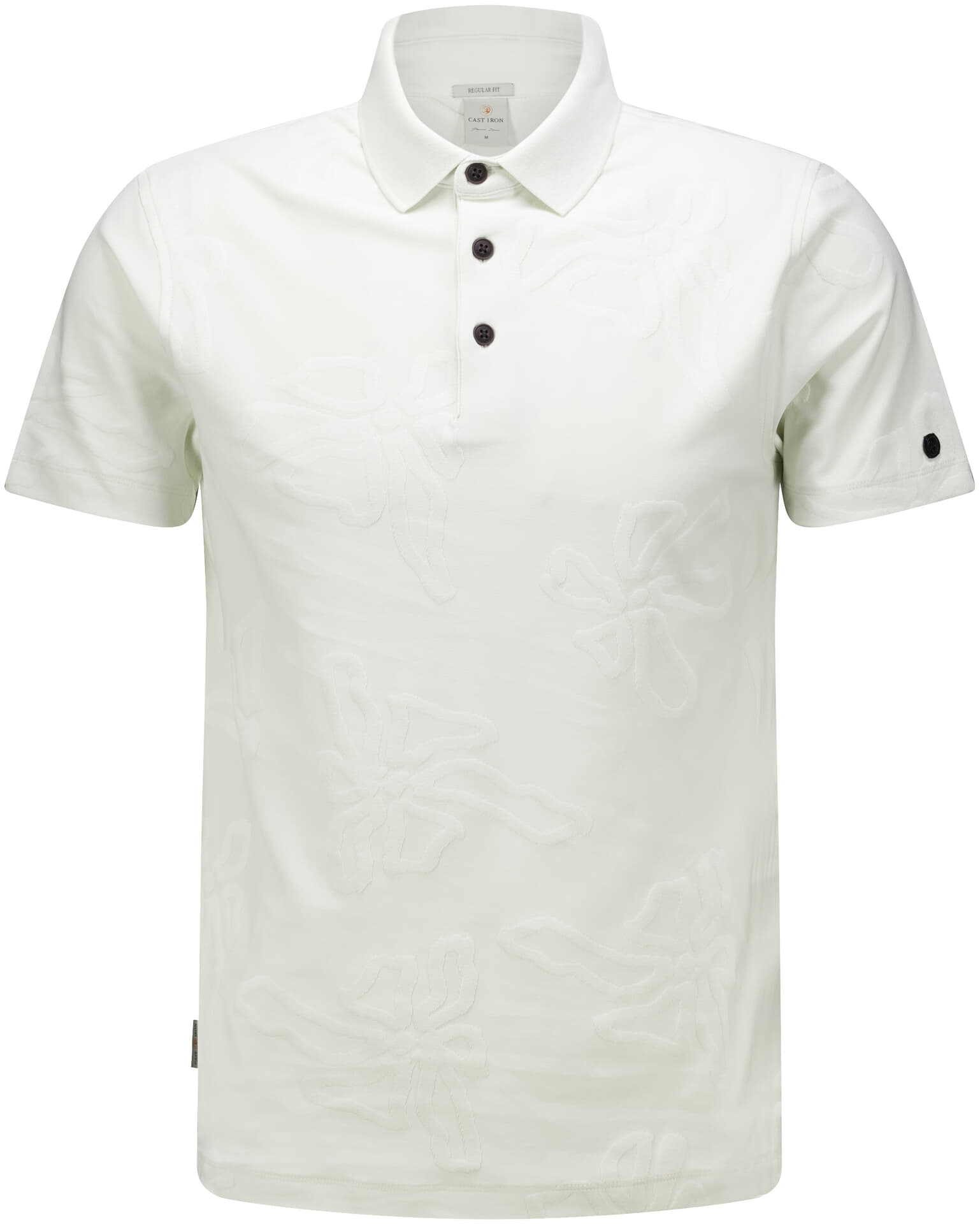 Cast Iron Polo Jaquard Regular fit Blauw