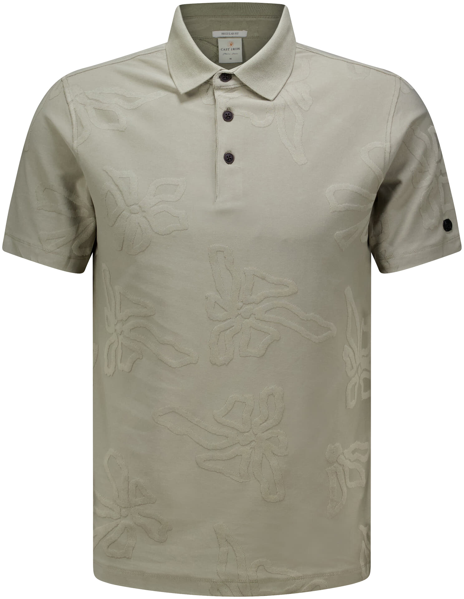 Cast Iron Polo Jaquard Regular fit Groen