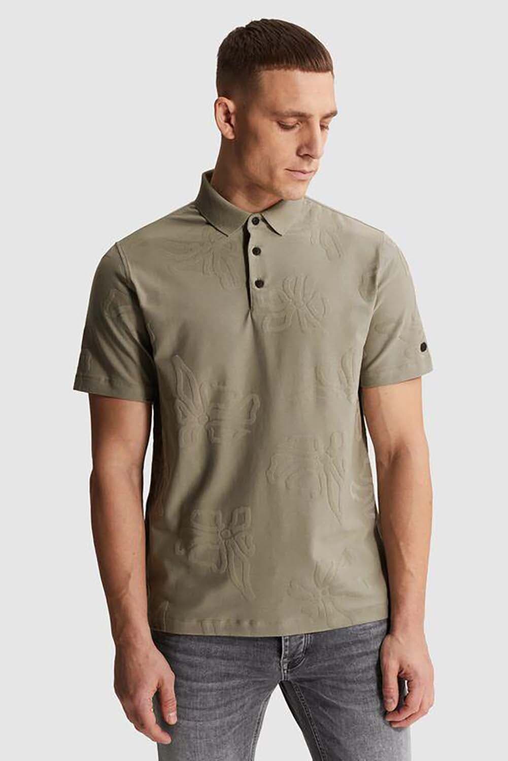 Polo Jaquard Regular fit Groen