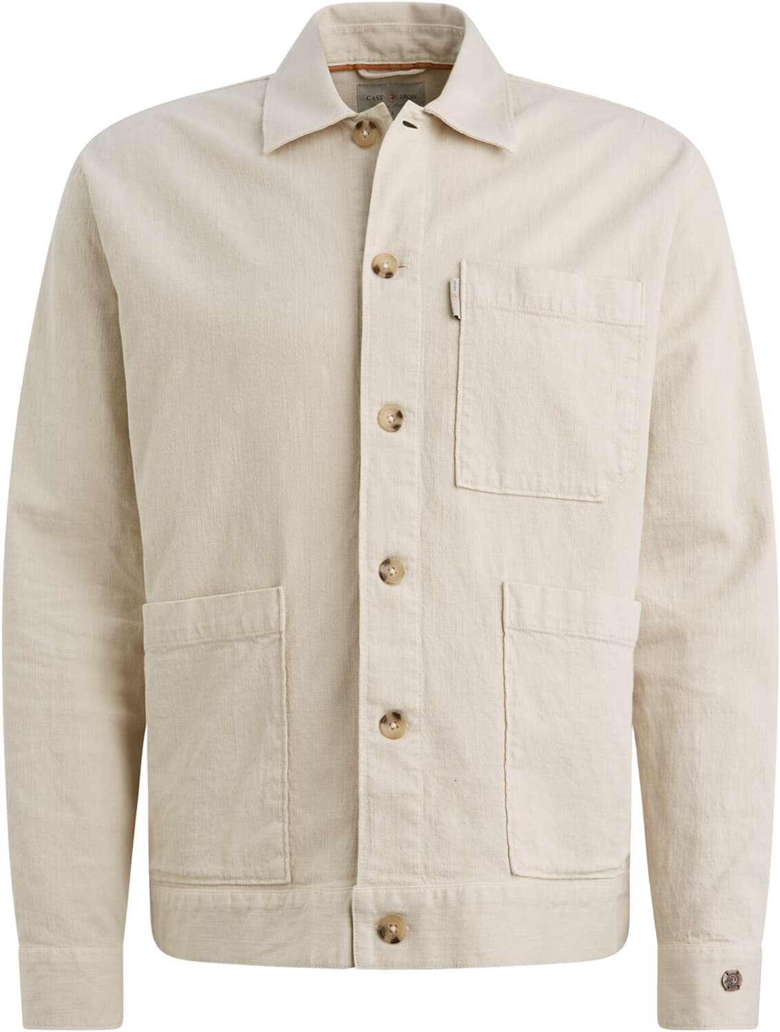 Cast Iron Overhemd Structured Grijs