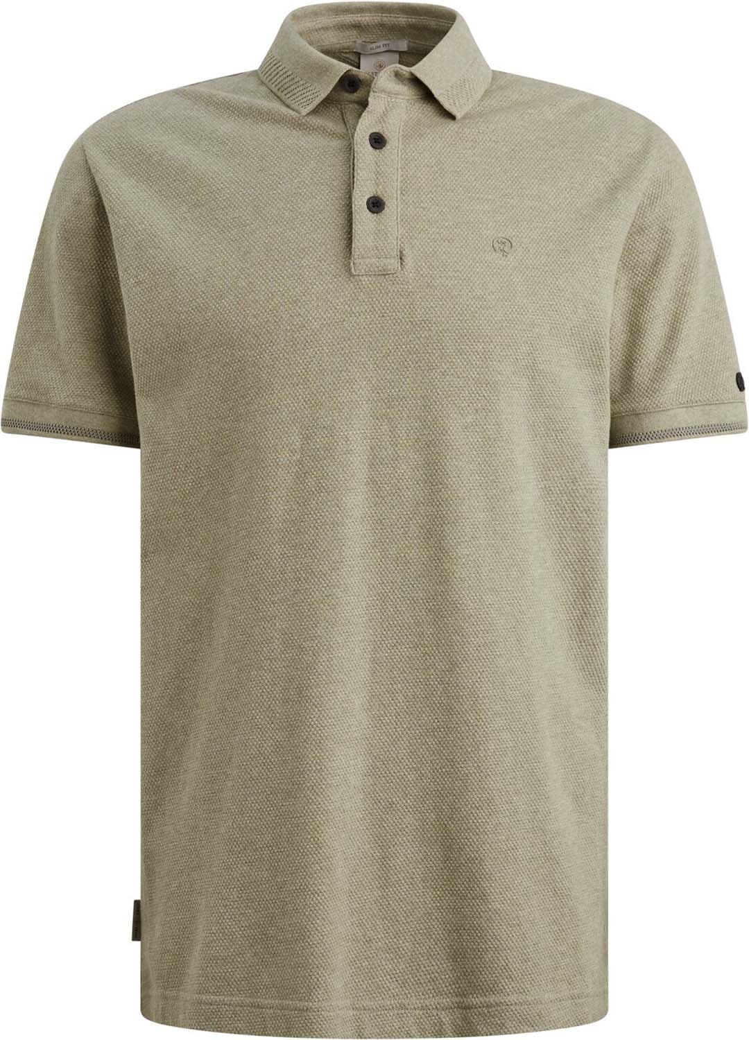 Cast Iron Polo Popcorn slim fit  Groen