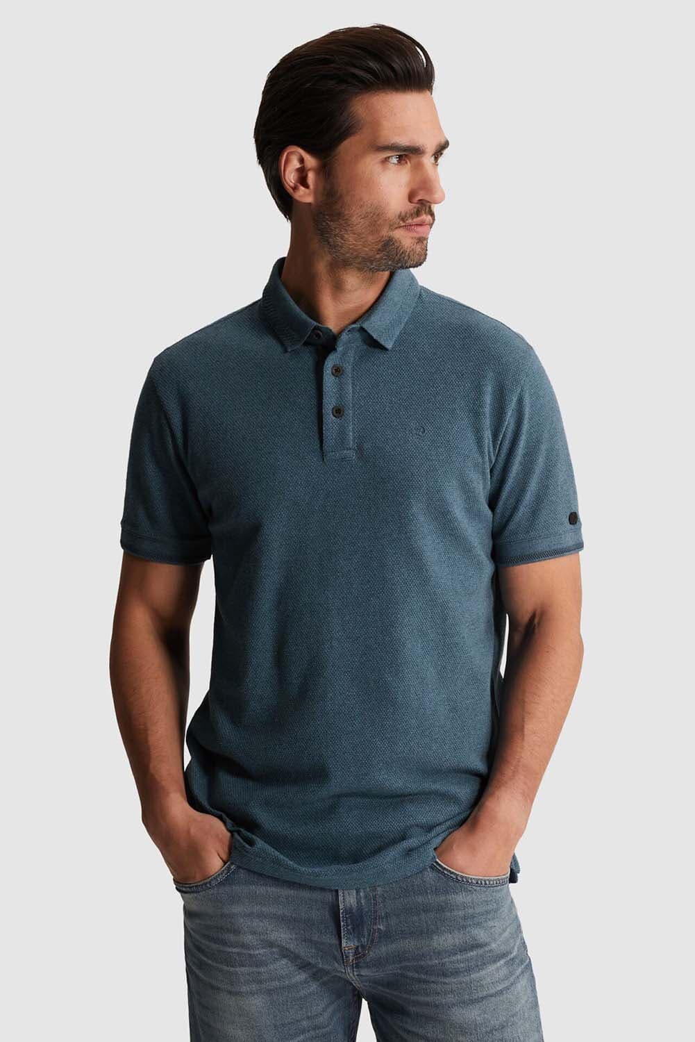 Cast Iron Polo Popcorn slim fit  Grijs