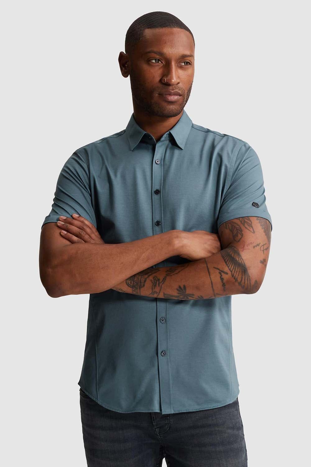 Cast Iron Overhemd Tech Jersey Lig Blauw