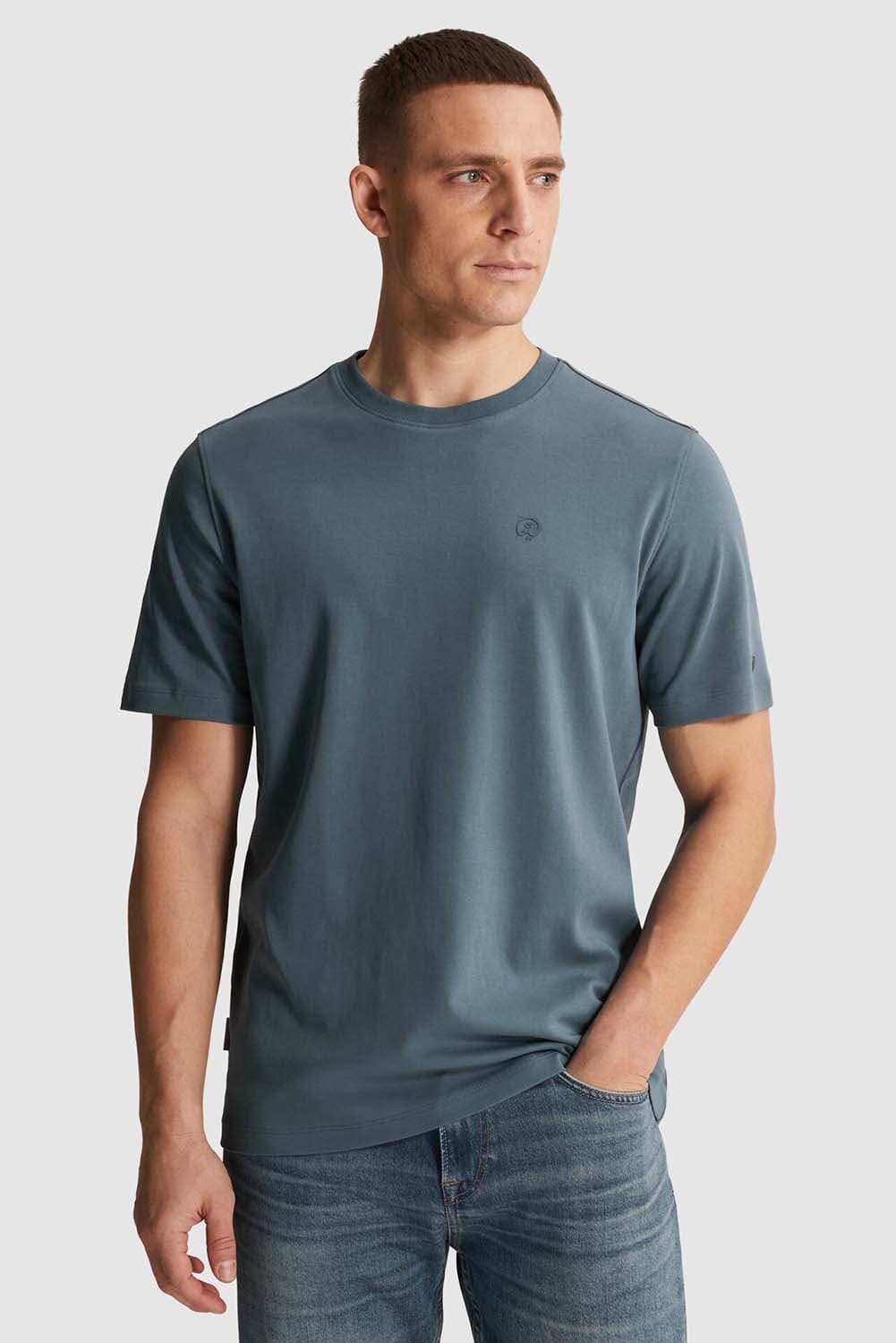 Cast Iron T-shirt Interlock  Blauw