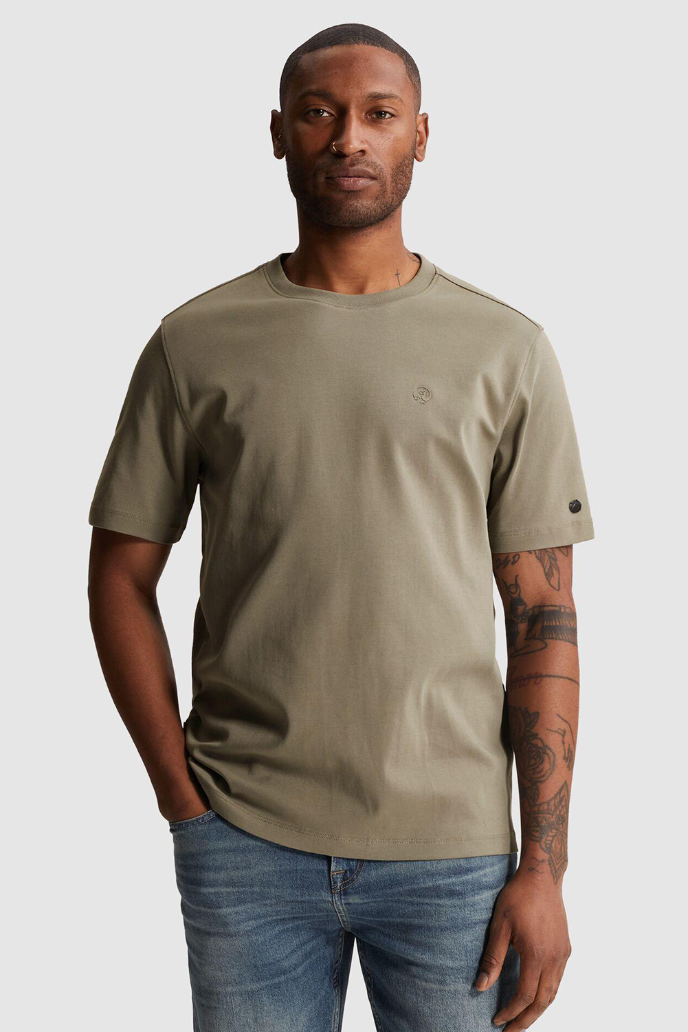 Cast Iron T-shirt Interlock regular fit Groen