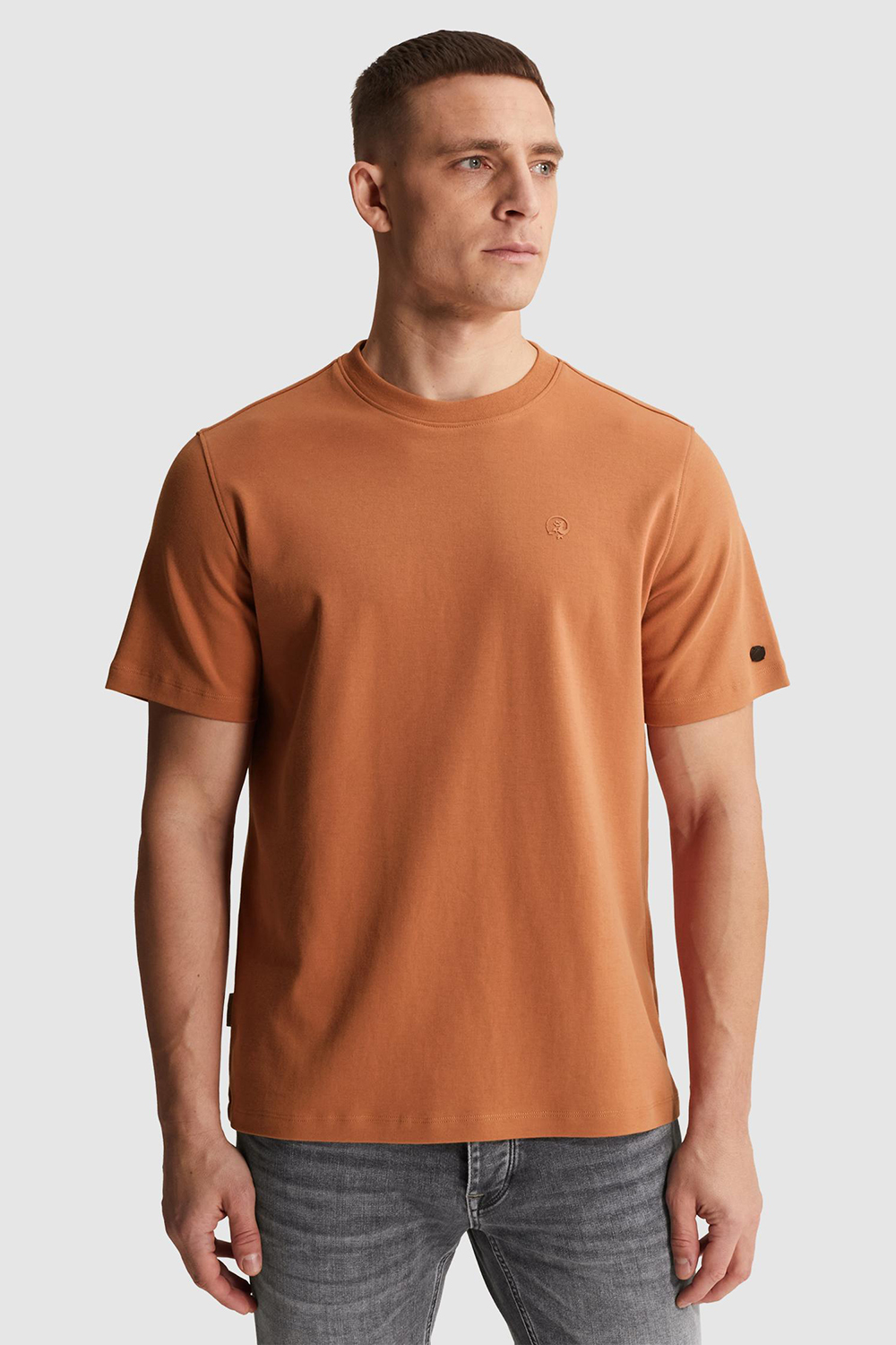 Cast Iron T-shirt Interlock regular fit Beige