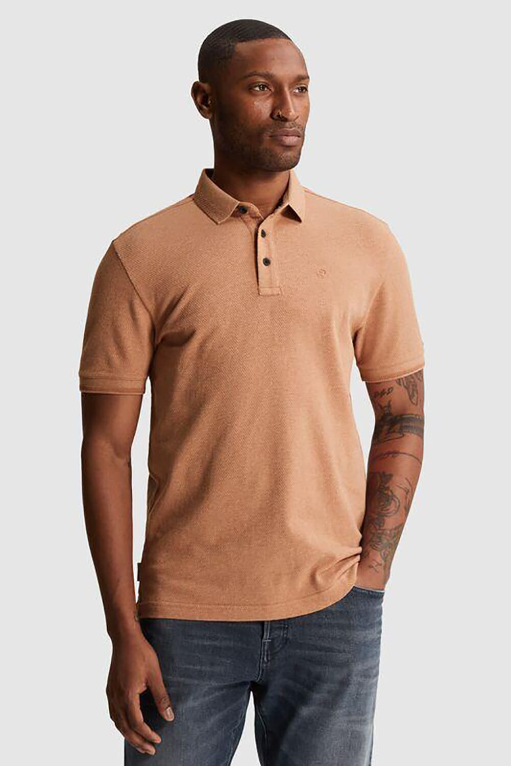 Cast Iron Polo popcorn slim fit  Beige