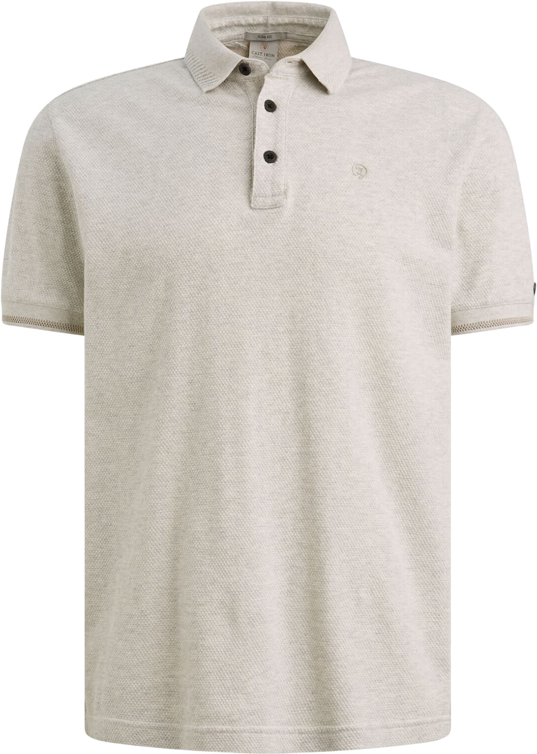 Cast Iron Polo popcorn slim fit  Grijs