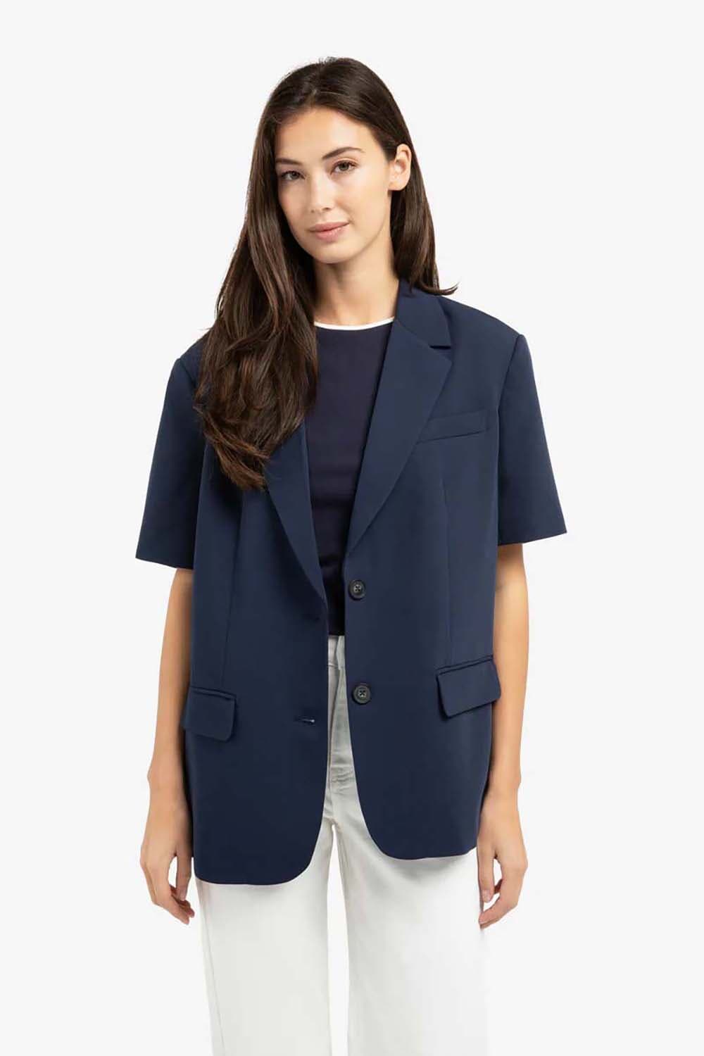 Yaya Blazer met korte mouwen Navy