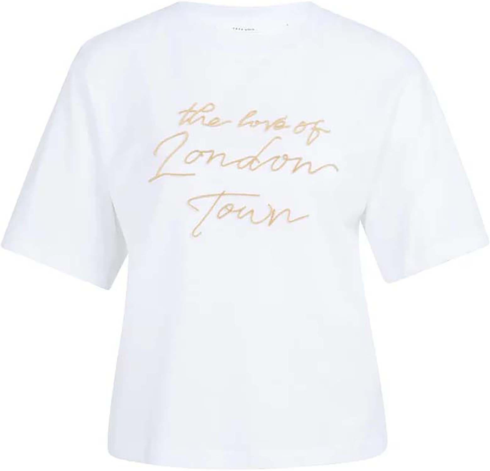 Yaya T-shirt met flockprint Geel