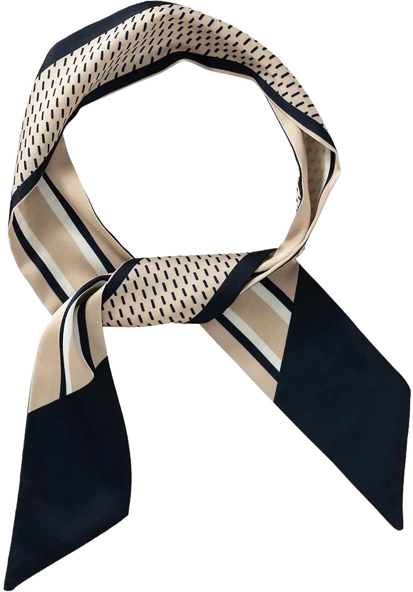 Yaya Smalle sjaal met print Navy