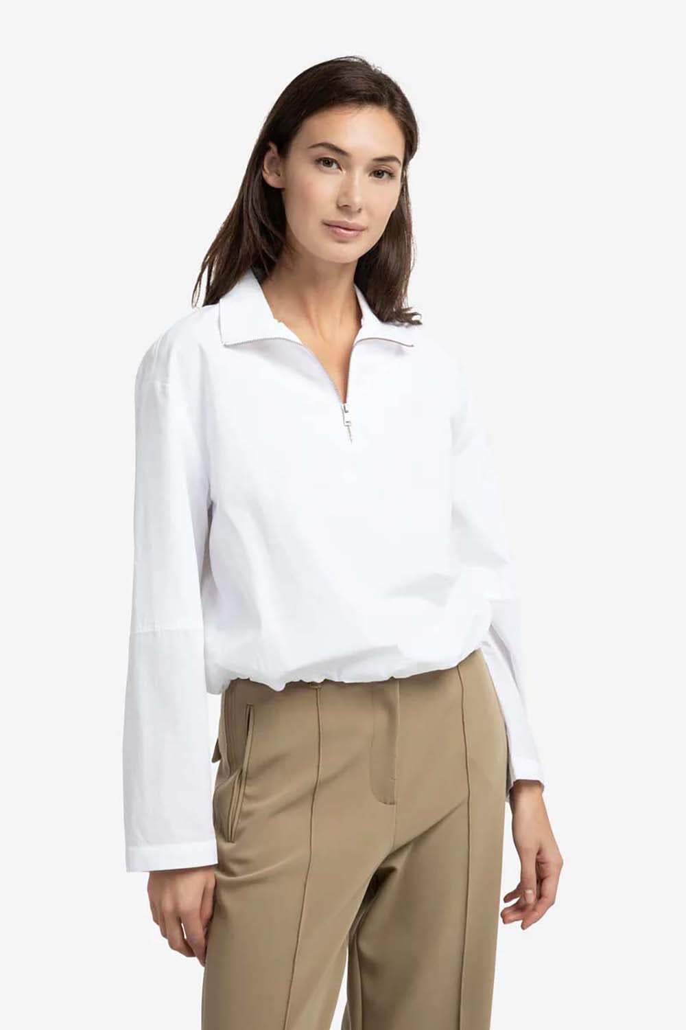 Yaya Ballon blouse met rits Wit