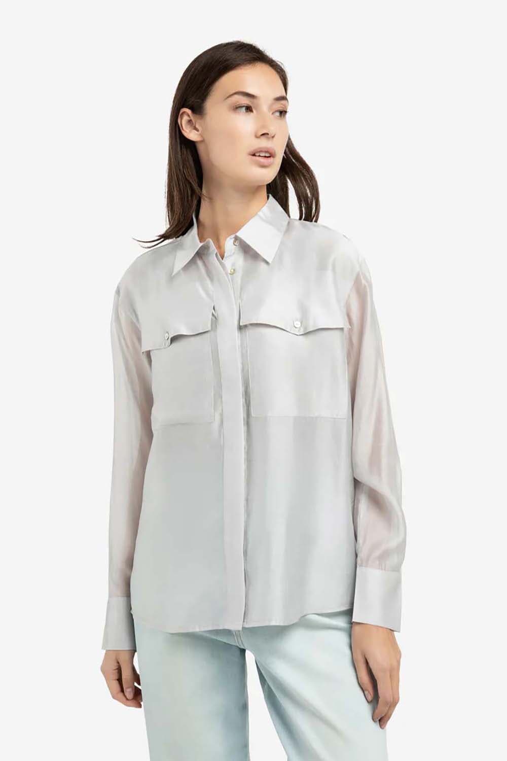 Yaya Transparante blouse Blauw