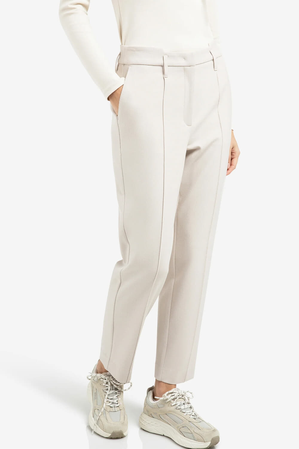 Yaya Broek met taillebanddetail Grijs