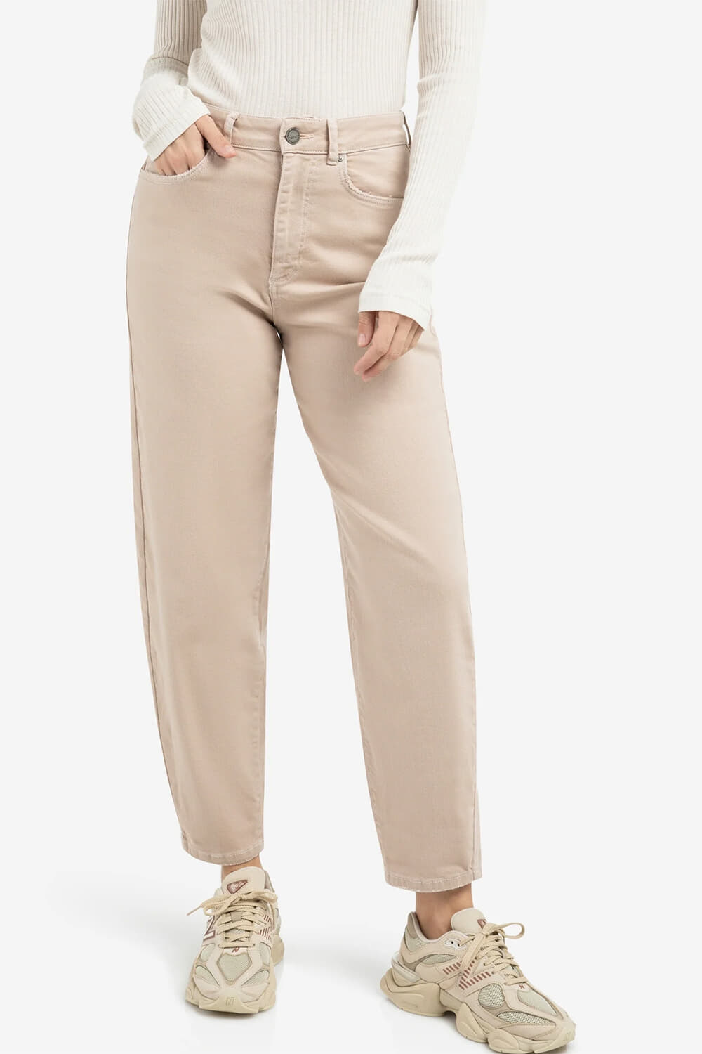 Yaya Jeans High-waist Beige