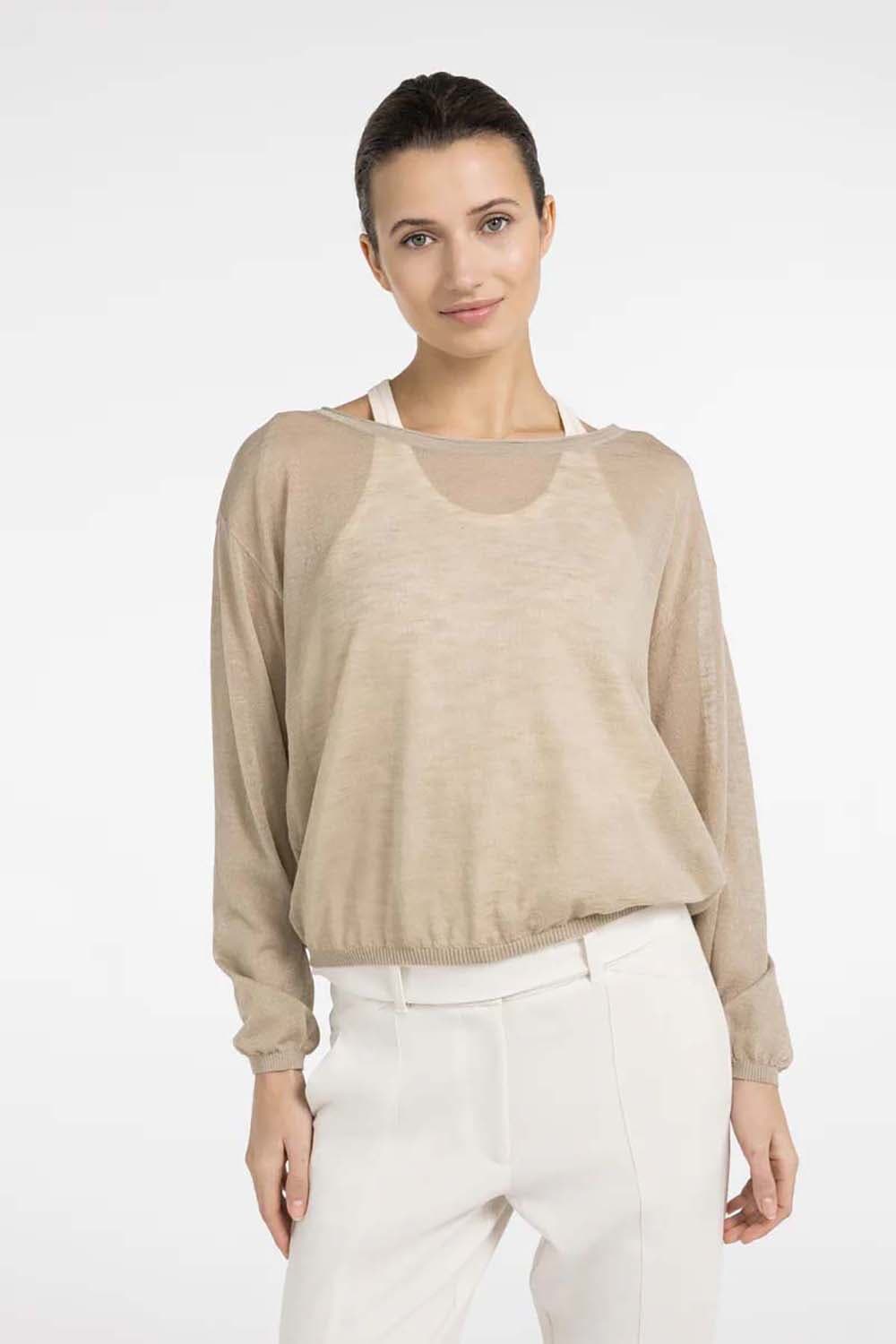 Yaya Twinset Sweater Singlet Bruin