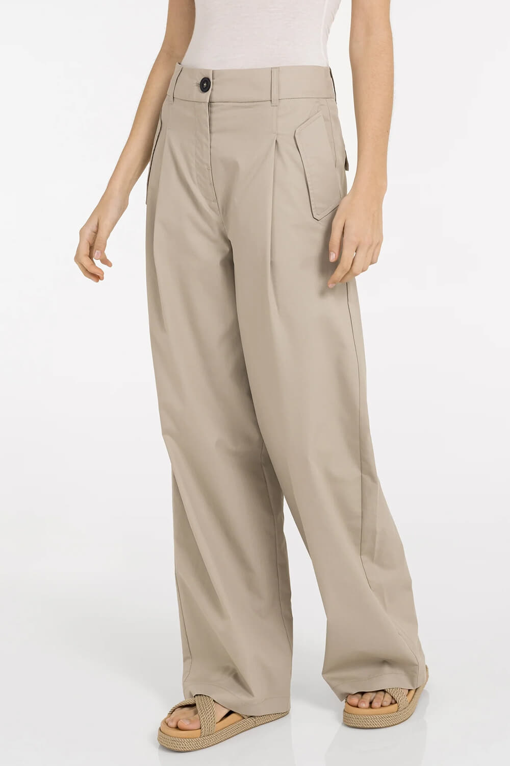 Yaya Cargobroek Wide leg Bruin