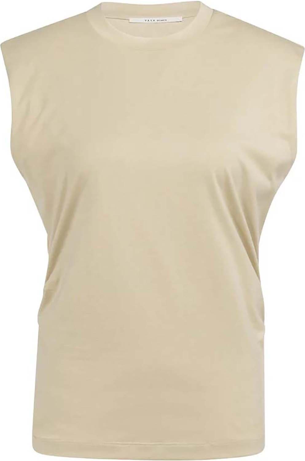 Yaya Sleeveless top with pleated si Bruin