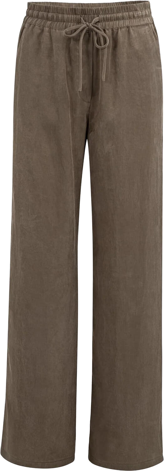 Yaya Woven wide leg trousers with e Bruin