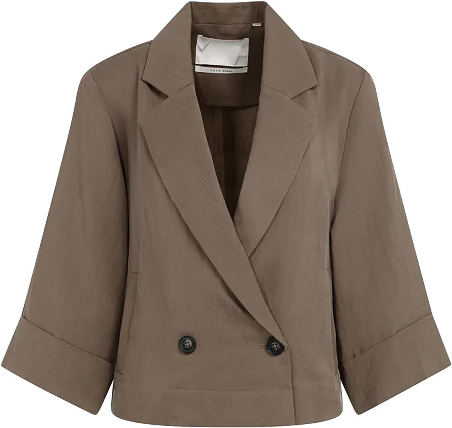 Yaya Blazer Woven loose fit Bruin