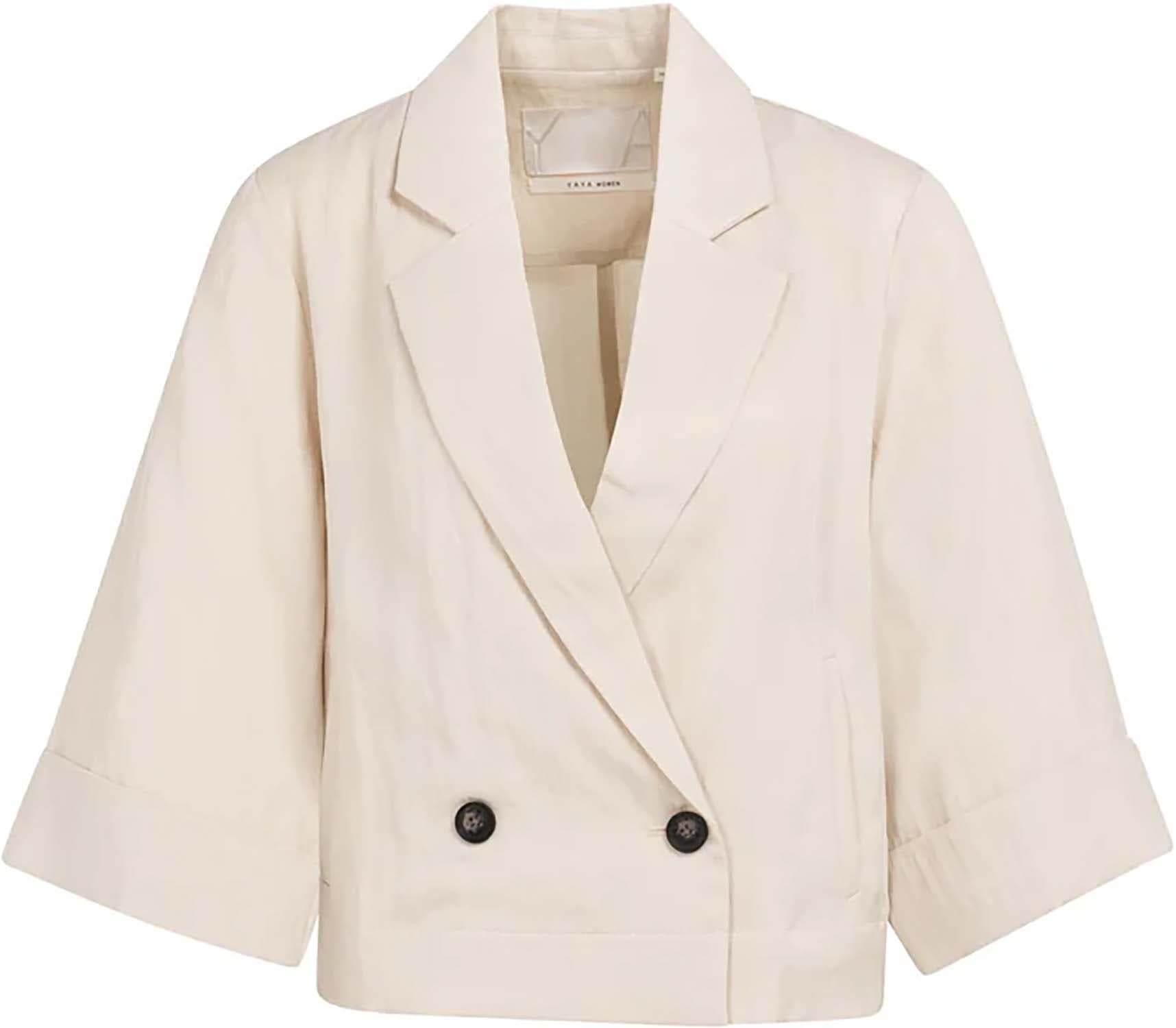 Yaya Blazer Woven Loose Fit Crème