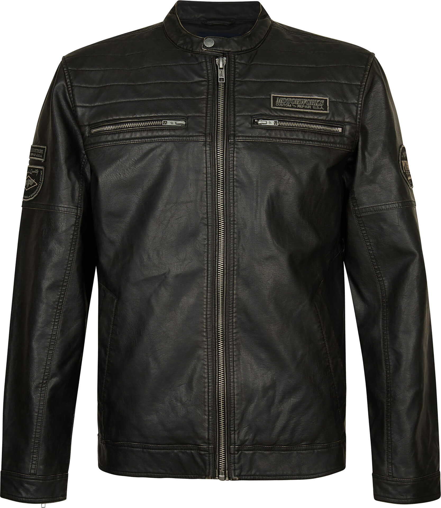 Petrol Jas Kunstleer Zwart