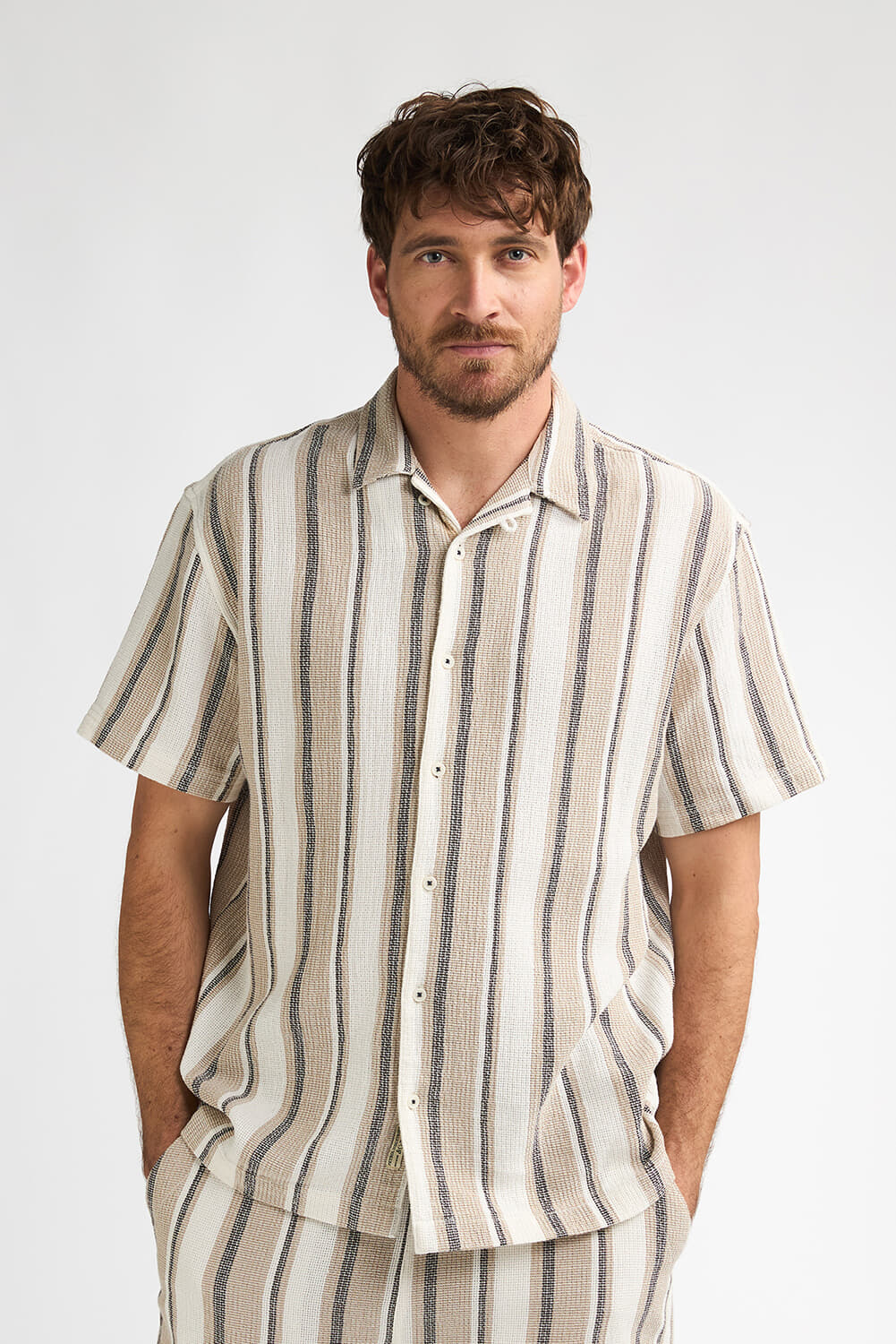 Petrol Overhemd All Over Print Kaki