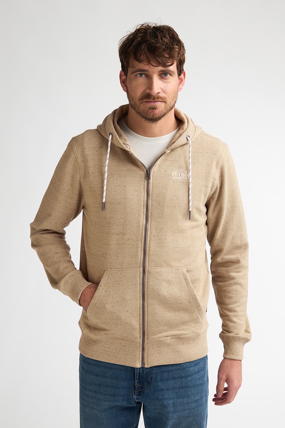 Petrol Sweatvest Hooded Kaki